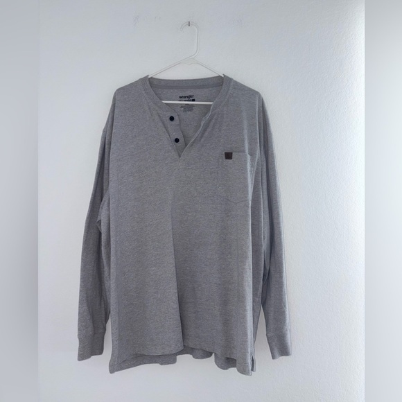 Wrangler Riggs Workwear Men's Solid Long Sleeve Henley Shirt - Picture 4 of 12